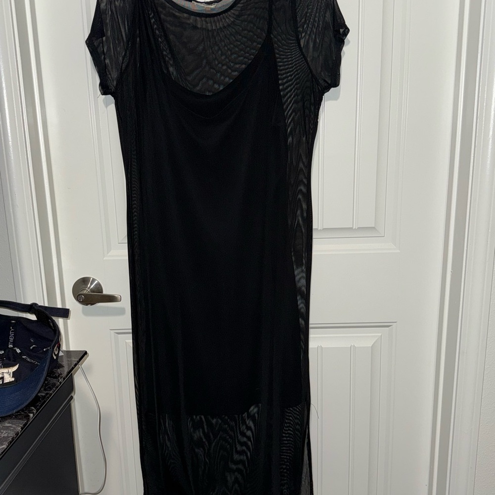 Black Sheer Overlay Dress